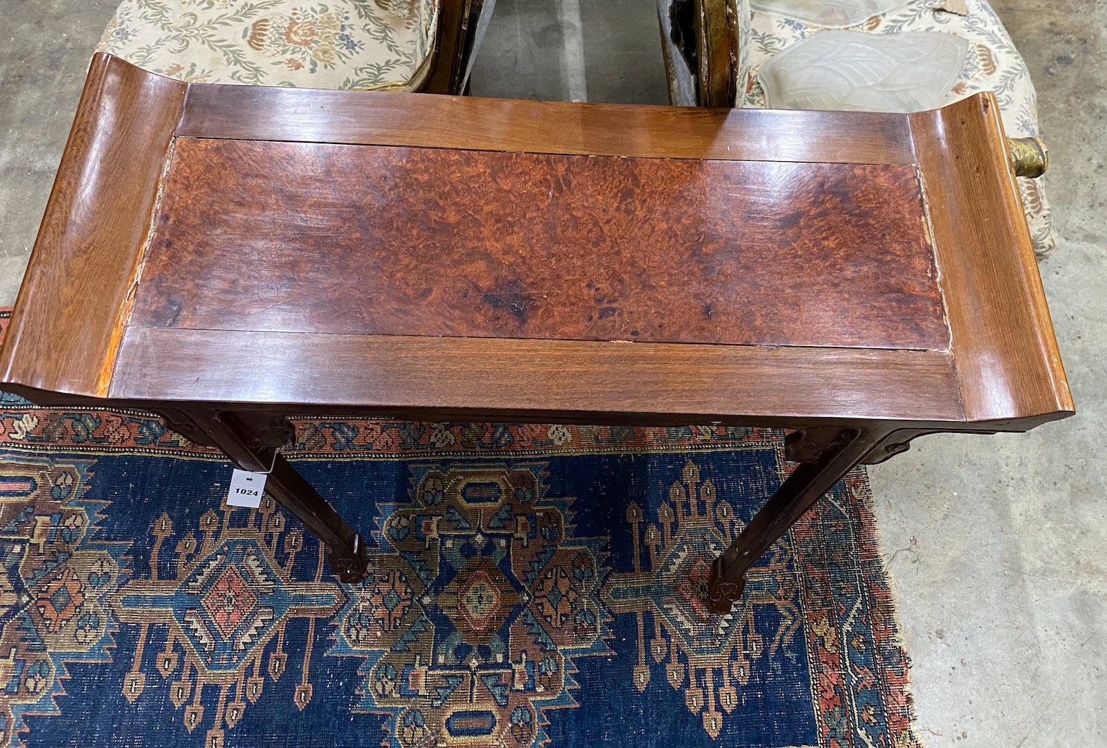 A Chinese hardwood altar table, width 93cm height 84cm